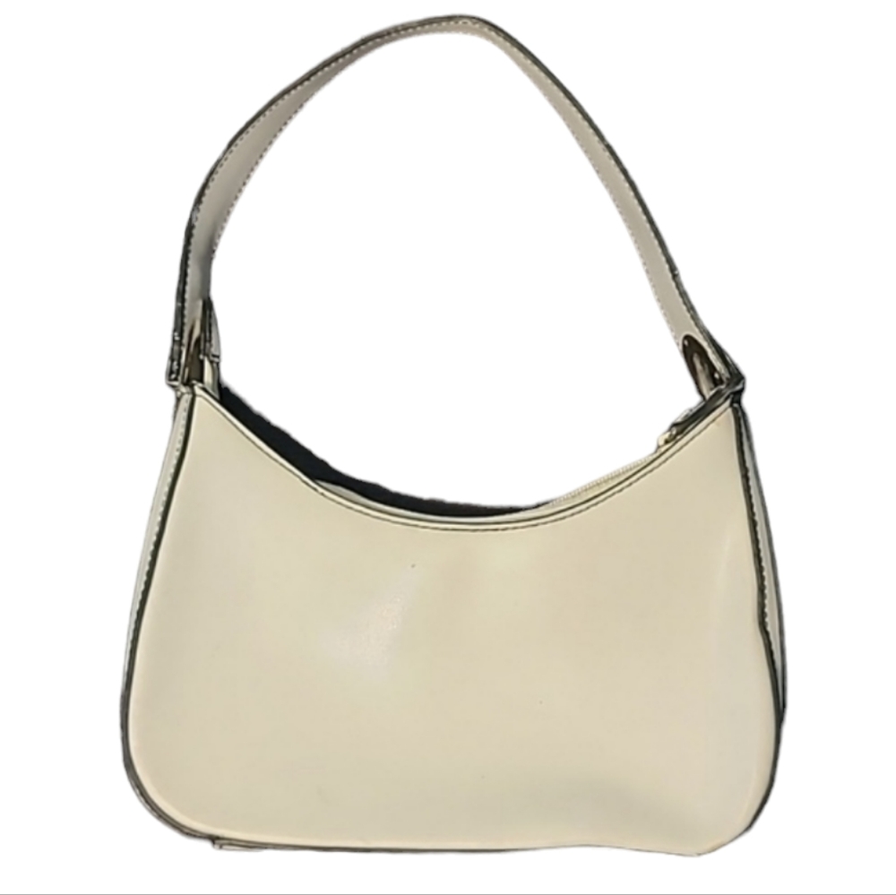 Giannini Baguette Mini Bag White Genuine Faux Leather Pockets Cocktail Handbag